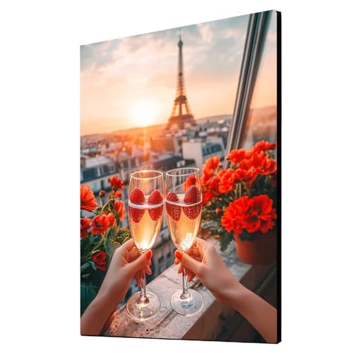 5D Diamond Painting Paris Vollbohrer Diamant Malen Nach Zahlen Blume mit Diamond Painting Zubehör Set, Diamant Cross Stitch Stickerei Bastelset Erwachsene für Deko Wohnzimmer 100x135 cm 1ZSH-21820 von Generic