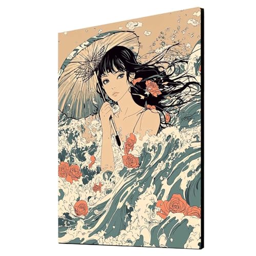 5D Diamond Painting Regenschirm Vollbohrer Diamant Malen Nach Zahlen Blume mit Diamond Painting Zubehör Set, Diamant Cross Stitch Stickerei Bastelset Erwachsene für Deko Wohnzimmer 90x120 cm 1ZSH-5929 von Generic