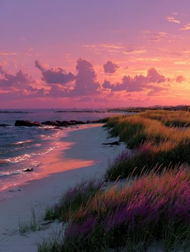 5D Diamond Painting Set Strand, DIY Diamond Painting Erwachsene Sonnenuntergang, 5D Full Drill Diamant Malerei Set, DIY Basteln Erwachsene, Diamant Kunst Bilder, Wanddeko, Geschenke, 30x40cm 3-7011 von Generic