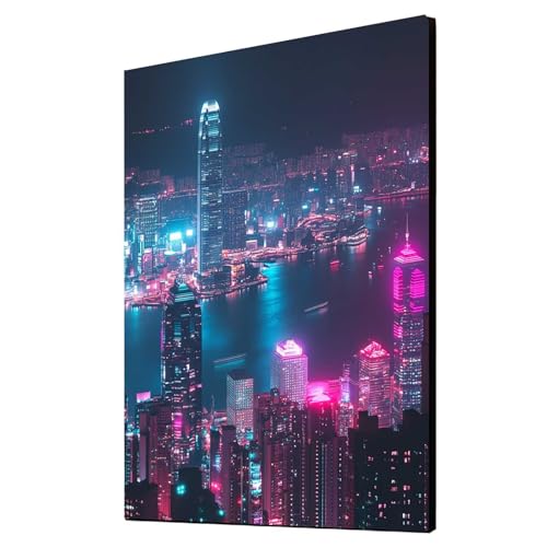 5D Diamond Painting Stadt Vollbohrer Diamant Malen Nach Zahlen Nachtansicht mit Diamond Painting Zubehör Set, Diamant Cross Stitch Stickerei Bastelset Erwachsene, Deko Wohnzimmer 100x135 cm 1ZSH-12250 von Generic
