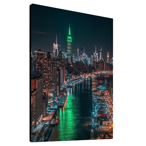 5D Diamond Painting Stadt mit Diamond Painting Zubehör Set, Diamant Malen Nach Zahlen Nachtansicht, Diamant Cross Stitch Stickerei Bastelset Erwachsene für Deko Wohnzimmer 50x70 cm model/-22255 von Generic