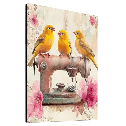 5D Diamond Painting Vögelchen mit Diamond Painting Zubehör Set, Diamant Malen Nach Zahlen Tier, Diamant Cross Stitch Stickerei Bastelset Erwachsene für Deko Wohnzimmer, Geschenke 90x120 cm model-12299 von Generic