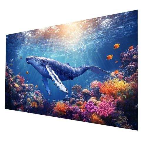 5D Diamond Painting Wal mit Diamond Painting Zubehör Set 100x50CM, Diamant Malen Nach Zahlen Tier, Diamant Cross Stitch Stickerei Bastelset Erwachsene für Deko Wohnzimmer und Geschenke model-3091 von Generic