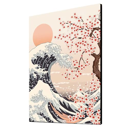 5D Diamond Painting Wellen Vollbohrer Diamant Malen Nach Zahlen Blume mit Diamond Painting Zubehör Set, Diamant Cross Stitch Stickerei Bastelset Erwachsene für Deko Wohnzimmer 50x70 cm 1ZSH-16615 von Generic