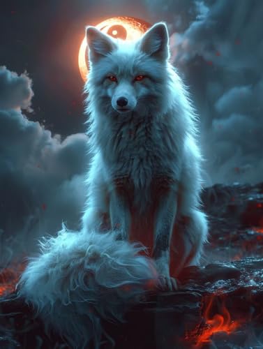 5D Diamond Painting Wolf Diamant Painting Bilder Tier Diamond Art, DIY Crystal Art Bastelset Erwachsene Anfänger, Diamant Kunst Strass Bilder Malerei für Wand Deko, Geschenke (35 * 50cm) -KF2506JD von Generic