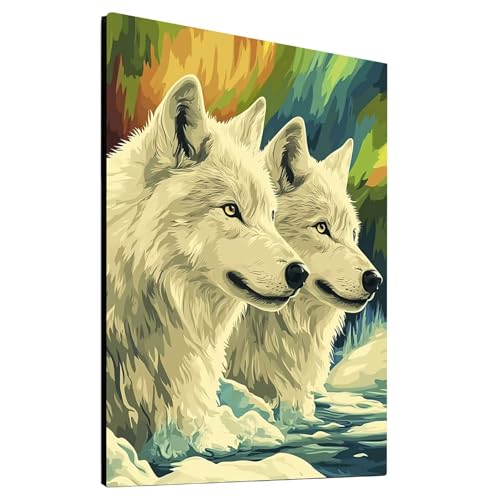 5D Diamond Painting Wolf mit Diamond Painting Zubehör Set, Diamant Malen Nach Zahlen Tier, Diamant Cross Stitch Stickerei Bastelset Erwachsene für Deko Wohnzimmer und Geschenke 70x95 cm model/-12317 von Generic