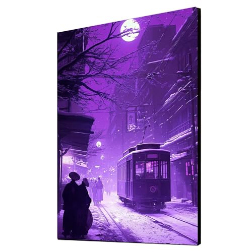 5D Diamond Painting Zug Vollbohrer Diamant Malen Nach Zahlen Stadt mit Diamond Painting Zubehör Set, Diamant Cross Stitch Stickerei Bastelset Erwachsene für Deko Wohnzimmer 50 x 70 cm 1ZSH-11485 von Generic
