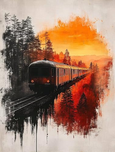 5D Diamond painting Erwachsene Groß xxl 35x50 cm, Bricolage Diamant Painting bilder Zug Strasssteine Embroidery Kit, Landschaft Volldiamant Edelsteine Leinwand Cross Stitch Kit für Wanddeko ZSH02543 5D Diamond painting Erwachsene Groß xxl 35x50 cm, Bricolage Diamant Painting bilder Zug Strasssteine Embroidery Kit, Landschaft Volldiamant Edelsteine Leinwand Cross Stitch Kit für Wanddeko ZSH02543 von Generic