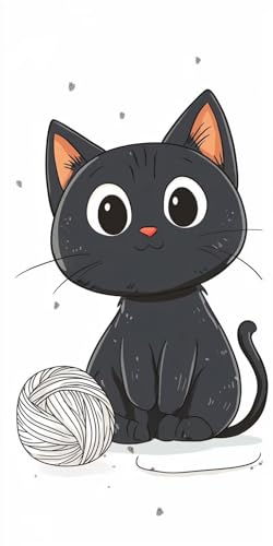 5D Niedlich Katze Diamond Painting Großes XXL, Diamond Painting Set für Erwachsene und Kinder, DIY Kinder ab 4-12 jahre Diamant Mosaikherstellung Kunst Malerei Stickerei Set, Wall Dekor 90x180cm k-791 von Generic