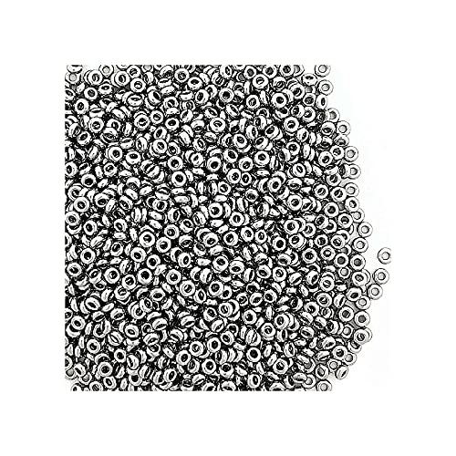 5g TOHO Rocailles, Demi-Runde 8/0, Nickel (# 711) (TOHO seed beads, demi round 8/0, Nickel (#711)) Japanishe Glas Rund Perlen von Generic