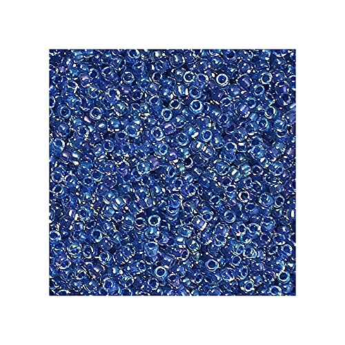 5g TOHO Rocailles 15/0, Innenfarbe Glanzkristall Karibik blau gefüttert (# 189) (TOHO seed beads 15/0, Inside-Color Luster Crystal Caribean Blue Lined (#189)) Japanishe Glas Rund Perlen von Generic