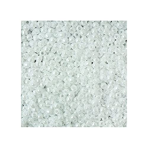 5g TOHO Rocailles 15/0, glattlackig weiß (# 121) (TOHO seed beads 15/0, Lustered Opaque White (#121)) Japanishe Glas Rund Perlen von Generic
