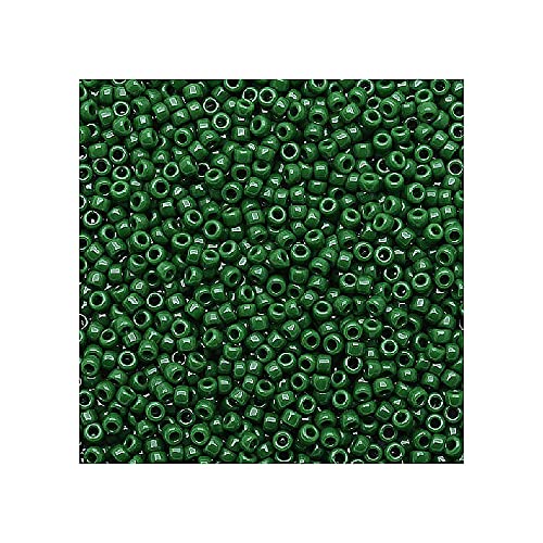 5g TOHO Rocailles 15/0, opake grüne Kiefer (# 47h) (TOHO seed beads 15/0, Opaque Green Pine (#47h)) Japanishe Glas Rund Perlen von Generic
