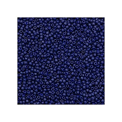 5g TOHO Rocailles 15/0, semi glasierte navy blau (# 2607f) (TOHO seed beads 15/0, Semi Glazed Navy Blue (#2607f)) Japanishe Glas Rund Perlen von Generic