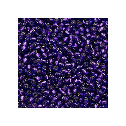 5g TOHO Rocailles 15/0, silbergezeichnete lila (# 2224) (TOHO seed beads 15/0, Silver-Lined Purple (#2224)) Japanishe Glas Rund Perlen von Generic