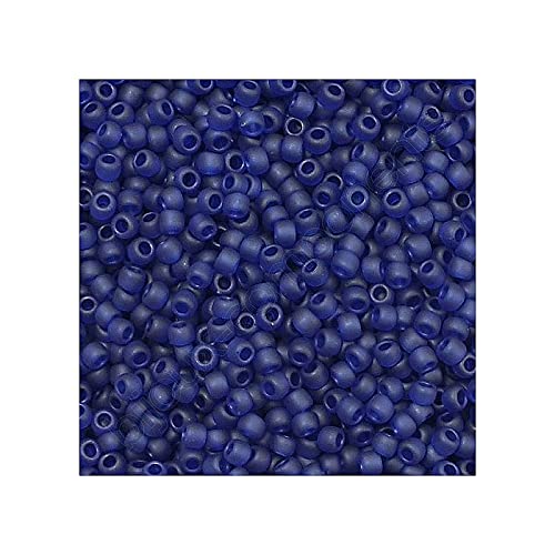5g TOHO Rocailles 15/0, transparenter mattierter Kobalt (# 8df) (TOHO seed beads 15/0, Transparent Frosted Cobalt (#8df)) Japanishe Glas Rund Perlen von Generic