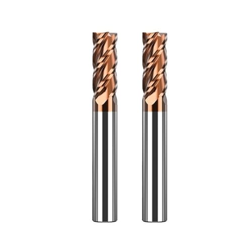 5mm Fräser Schaftfräser Hartmetall, 4 Schneiden, TiSiN-Beschichtung, CNC-Hartmetallfräser, 55° HRC Schneiden Schaftfräser Set Bohrer(5 * 13 * 50L*6D-2pcs) von Generic