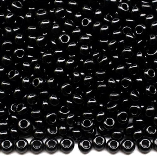 6/0 23980 tschechische Glas-Rocailles, blickdicht, schwarz, Perlengröße 4,1 mm, 325 Stück, 25 g 6/0 23980 tschechische Glas-Rocailles, blickdicht, schwarz, Perlengröße 4,1 mm, 325 Stück, 25 g von Generic