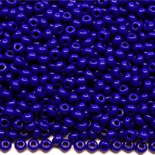 6/0 33060 tschechische Glasperlen, Rocailles, blickdicht, blau, Perlengröße 4,1 mm, 130 Stück, 10 g von Generic
