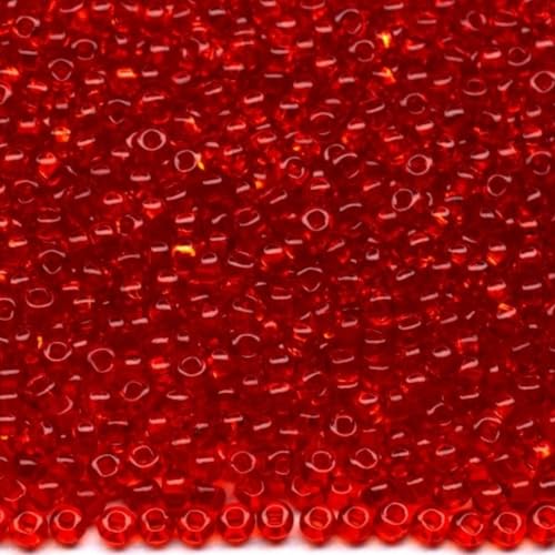 6/0 90050 tschechische Glas-Rocailles, transparentes Orange, Perlengröße 4,1 mm, 650 Stück, 50 g von Generic
