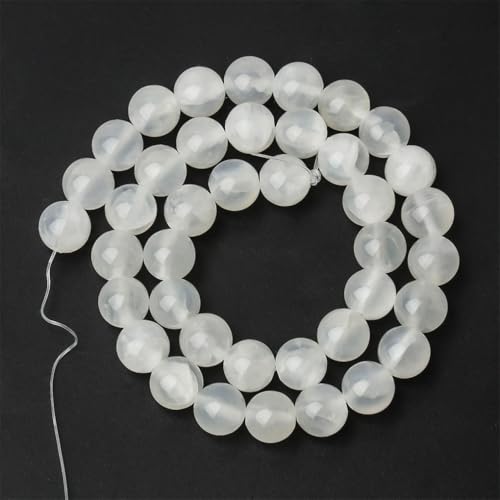 6/8/10 mm Naturstein-Jadeperlen, lose Perlen für Schmuckherstellung, Zubehör, DIY-Charm-Armbänder, 38,1 cm, C, 10 mm (36 Stück) von Generic