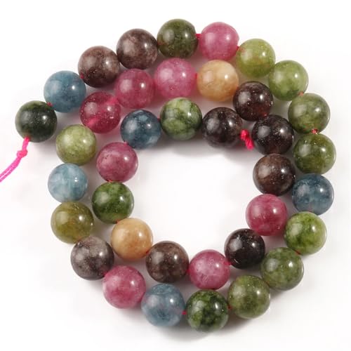 6/8/10 mm Naturstein-Jadeperlen, lose Perlen für Schmuckherstellung, Zubehör, DIY-Charm-Armbänder, 38,1 cm, K 8 mm (46 Stück) von Generic