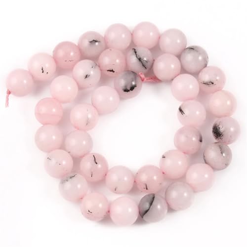 6/8/10 mm Naturstein-Jadeperlen, lose Perlen für Schmuckherstellung, Zubehör, DIY-Charm-Armbänder, 38,1 cm, pnnrk, 8 mm (46 Stück) von Generic