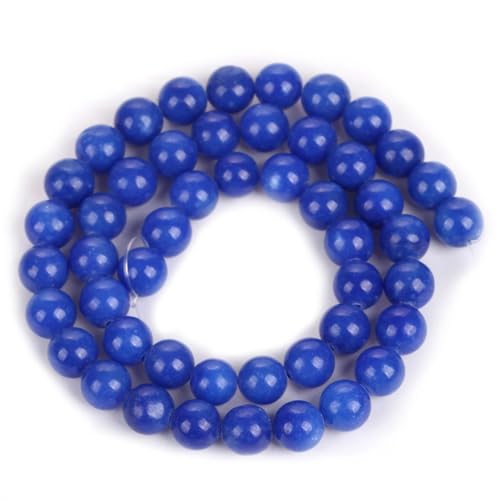 6/8 mm Naturstein-Perlen mit blauem Chalcedon, rund, lose Perlen für Schmuckherstellung, 6 mm, ca. 58 Stück 6/8 mm Naturstein-Perlen mit blauem Chalcedon, rund, lose Perlen für Schmuckherstellung, 6 mm, ca. 58 Stück von Generic