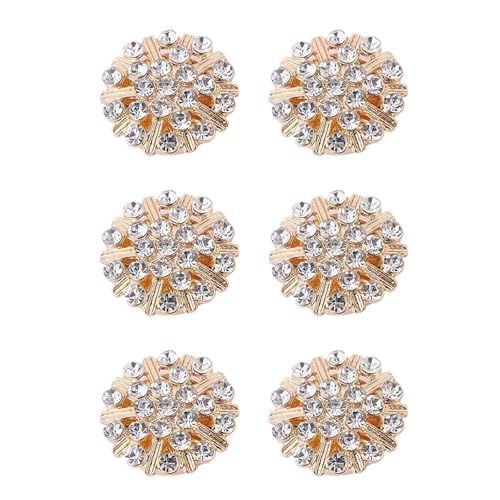 6 Stück Strass Knopfabdeckungen - Strass Druckknöpfe für Vistaprint Hemden | Knopfabdeckungen Ohne Blusen, Druckknöpfe für Kleid, von Generic