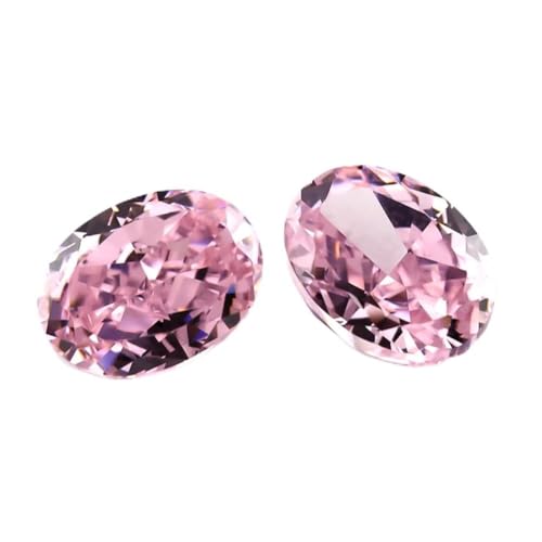 6 x 8 mm ovaler zerkleinerter Eisschliff, loser Zirkonia-Stein, 5A Zirkonia, synthetische Edelsteine für die Schmuckherstellung, Nr. 03 Light Pinrk, 6 x 8 mm, 5 Stück von Generic