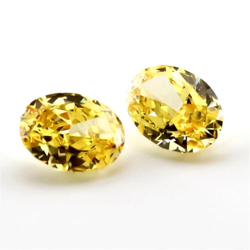6 x 8 mm ovaler zerkleinerter Eisschliff, loser Zirkonia-Stein, 5A Zirkonia, synthetische Edelsteine für die Schmuckherstellung, Nr. 06, Gelb, 6 x 8 mm, 5 Stück von Generic