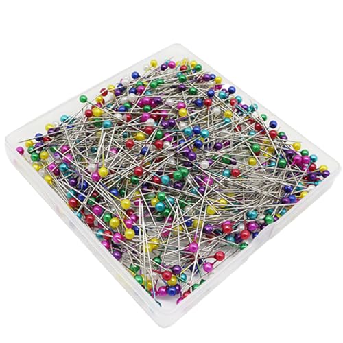 600 Stück Bunte perlmuttartige Nähnadeln für Stoff, 3,9 cm, Quiltnadel mit 4,3 cm Easy-Grip-Nadel, mehrfarbige Stecknadeln zum Nähen, Basteln, Schmuck, DIY Gsm217 (Camouflage, 10x10x2cm) von Generic