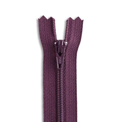 61 cm robuster Nylon-Spiralreißverschluss – nicht trennender Kunststoff-Reißverschluss zum Nähen, Basteln, Taschen, Kleider und DIY-Projekte – 3 mm Zahngröße (Pflaume) von Generic