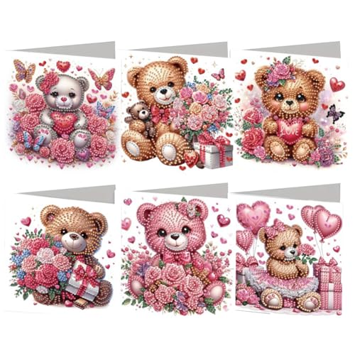 6er-Set Diamond Painting Grußkarten, DIY Diamond Art Malerei Karten, Faltbare Gruß- und Glückwunschkarten Bastelset, Mosaik Handgemachte Kreative Postkarten 6er-Set Diamond Painting Grußkarten, DIY Diamond Art Malerei Karten, Faltbare Gruß- und Glückwunschkarten Bastelset, Mosaik Handgemachte Kreative Postkarten von Generic