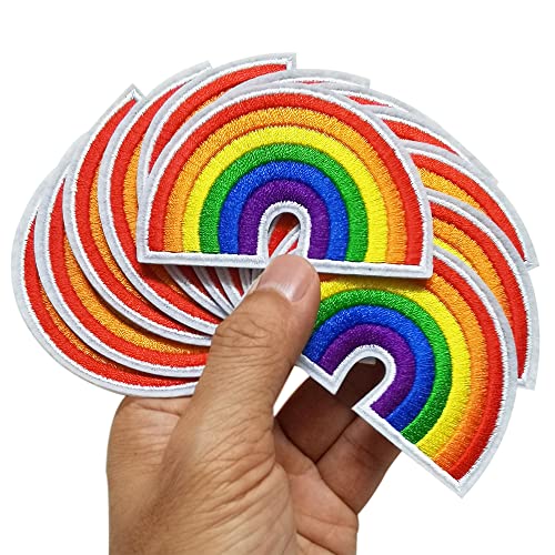 7,6 x 4,8 cm, 12 Stück Regenbogen-Pride-Aufnäher, LGBTQ, zum Aufbügeln, bestickte Flicken, Applikationen, Maschinenstickerei, Nähprojekte, DIY von Generic