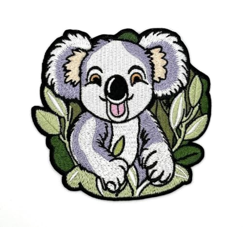 8,9 cm Koala Aufnäher zum Aufbügeln, Australien Tier Zoo Patch – Tier Eisen auf Patches, Tiere Patch – Eisen auf Patches für Kinder/Kinder – Aufbügeln/Nähen auf Patches für Kinder – Aufbügeln/Nähen von Generic