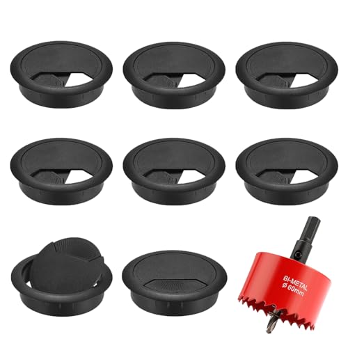 8 Stück Schreibtisch Kabeldurchführung, 60mm Kabeldurchlass mit 1 Lochsäge Kabelauslassdose Kabelauslass Schwarz Kabeldurchführung Tisch Büro für Tisch Büro Arbeitsplatten 8 Stück Schreibtisch Kabeldurchführung, 60mm Kabeldurchlass mit 1 Lochsäge Kabelauslassdose Kabelauslass Schwarz Kabeldurchführung Tisch Büro für Tisch Büro Arbeitsplatten von Generic