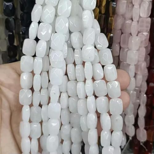 8x11x15MM Naturstein facettierte rechteckige lose Perlen zur DIY-Schmuckherstellung-14- Weiße Jade 8x11x15MM Naturstein facettierte rechteckige lose Perlen zur DIY-Schmuckherstellung-14- Weiße Jade von Generic