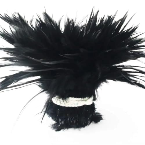 900-1000 Stück verblassende Hahnfedern, zum Färben, 12–15 cm, für DIY-Schmuck, Kostüme, Hüte, Party, Schwarz (900–1000 Stück) von Generic