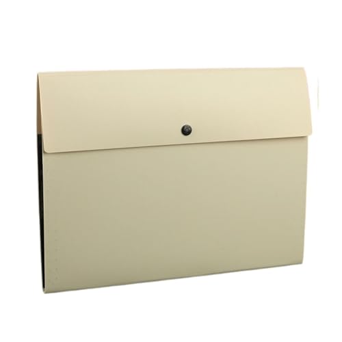 A4 Horizontaler Ordner Mehrschichtige Aufbewahrungstasche for Studenten 5 Schichten Testpapier Druckknopf Große Kapazität(Beige) von Generic