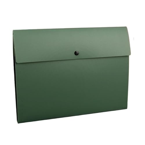 A4 Horizontaler Ordner Mehrschichtige Aufbewahrungstasche for Studenten 5 Schichten Testpapier Druckknopf Große Kapazität(Green) von Generic