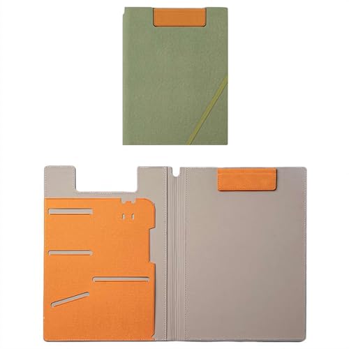 A4 PU Leder Whiteboard Ordner - Multifunktionales magnetisches Klemmbrett mit eingebauter löschbarer Schreibtafel | Business Padfolio für Meetings, Büroarbeit & rechtliche Notizen (Grün) von Generic