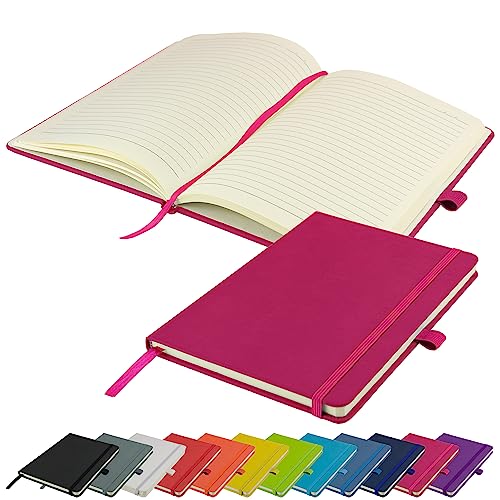 A5-Notizbuch neu liniert Hardcover-Tagebuch mittelgroßer Notizblock Notizen Tagebuch (Rosa) von SAVVY BEE