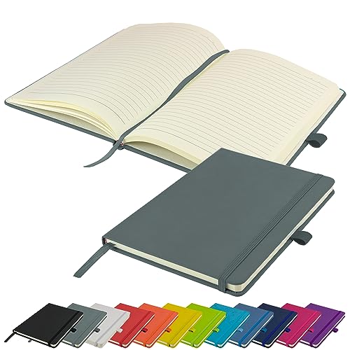 A5-Notizbuch neu liniert Hardcover-Tagebuch Notizblock Notizen Tagebuch (Grau) von SAVVY BEE