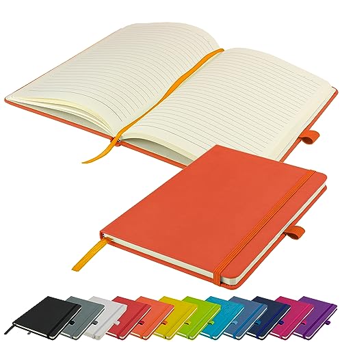 A5-Notizbuch neu liniert Hardcover-Tagebuch Notizblock Notizen Tagebuch (Orange) von SAVVY BEE