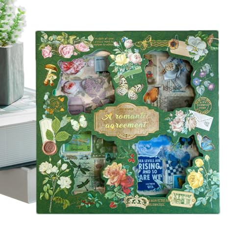 Ästhetische Journaling-Aufkleber, ästhetische Aufkleber für Journaling | 100 Scrapbooking-Aufkleber | tägliche Abziehbilder, dekorative Aufkleber für die Herstellung von Karten, Umschlägen, Journaling von Generic