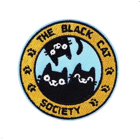 AP041 Applikation "Black Cat Society", 65 x 65 mm, 2 Stück von Generic
