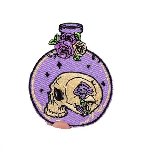 AP046 Fläschchen-Applikation zum Aufbügeln, 62 x 79 mm, Violett, 2 Stück von Generic