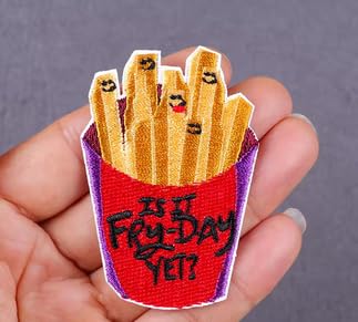AP054 Pommes Frites zum Aufbügeln, 41 x 60 mm, Gelbgold, 2 Stück AP054 Pommes Frites zum Aufbügeln, 41 x 60 mm, Gelbgold, 2 Stück von Generic