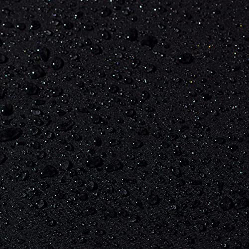 AQUA DENVER Wasserdichter Polyester Stoff Reißfest für Vordächer, Zelte, Outdoorbekleidung, Garten Meterware Farbpalette (Schwarz) von Generic